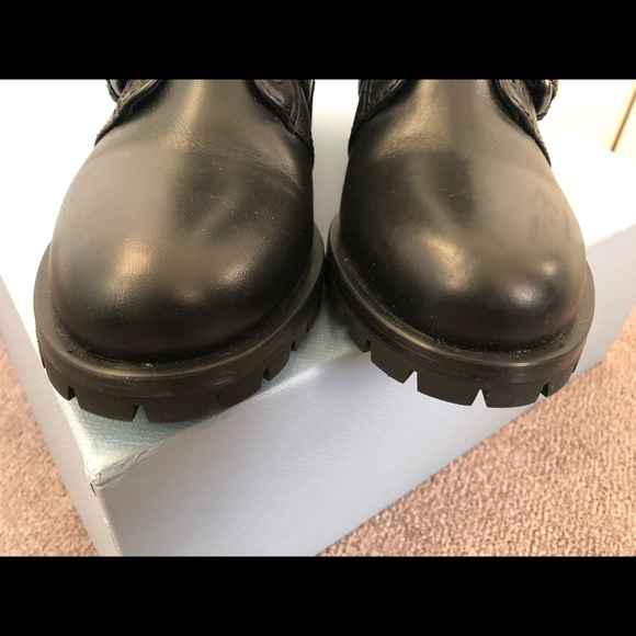 prada triple buckle combat boot